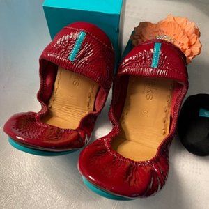 TIEKS Ballet Flats RUBY RED Patent Size 8